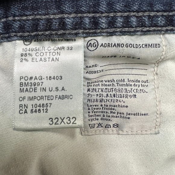 Adriano Goldschmied Jeans Mens 32x32 Straight Leg Blue Wash Denim Stretch - Picture 7 of 10